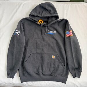 NWT Carhartt Rain Defender Sweatshirt Mens Gray Pullover Hoodie Loose Fit Size L